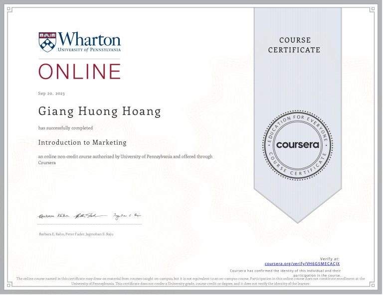 Giang Hoang - introduction to Marketing